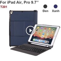 Bàn phím bao da Bluetooth cho iPad Air Air 2 Pro 9.7 gen 6 New iPad 2018 BOW T201
