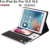 Bàn phím bao da bluetooth cho iPad Pro 10.2 10.5 gen 7 8 CK2038 – Hỗ trợ QI