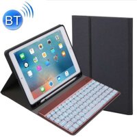 Bàn phím Bluetooth cho iPad Pro 9,7 inch, iPad Air, iPad Air 2, iPad 9,7 inch (2017), iPad 9,7 inch (2018) có thể tháo rời 508A + Bao da máy tính bảng lật ngang có giá đỡ & đèn nền đầy màu sắc