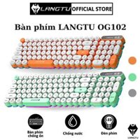 Bàn Phím Bluetooth Giả Cơ OG102 Kèm Chuột Máy Tính Có Đèn Led Hàng Chính Hãng - Màu Xanh