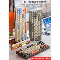 Bàn Phím Bluetooth Không Dây 2 Mode M87 led 7 màu cực đẹp, Phím ko tiếng ồn kết nối máy tính điện thoại