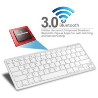 Bàn phím Bluetooth + không dây MÀU BẠC dùng cho PC, laptop, điện thoại- Nhỏ gọn, tiện lợi