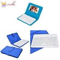 Bàn phím Bluetooth không dây di động Mini có vỏ da cho điện thoại thông minh