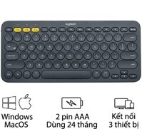 Bàn Phím Bluetooth Logitech K380 Dark Grey - Hàng Chính Hãng