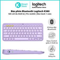 Bàn Phím Bluetooth Logitech K380 - Hàng Chính Hãng - Tím Lavender