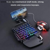Bàn phím chơi game cơ một tay EM Bàn phím chơi game Mini cầm tay có đèn nền RGB n
