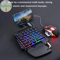 Bàn phím chơi game cơ một tay bolone Bàn phím chơi game Mini cầm tay có đèn nền RGB VN