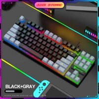Bàn phím chơi game giả cơ Xunfox K10 87 phím, led Rainbow cho Laptop và PC phiên bản mix color cực đẹp