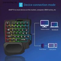 Bàn Phím Chơi Game JJ RGB Tay Đơn Mini USB Siêu Mỏng Có Dây 35 Phím OneHandedly Đèn Nền Bàn Phím Cho Máy Tính PC Laptop VN