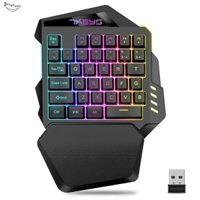 Bàn phím chơi Game không dây một tay RGB Backlit Bộ điều khiển trò chơi bàn phím Mini di động cho Game thủ PC
