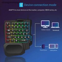 Bàn Phím Chơi Game YU RGB Tay Đơn Mini USB Siêu Mỏng Có Dây 35 Phím OneHandedly Đèn Nền Bàn Phím Cho Máy Tính PC Laptop n