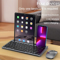 Bàn phím chuột không dây W609 kết nối bluetooth 5.0 + Usb 2.4g Pin sạc TypeC