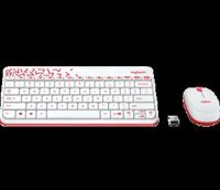 Bàn phím + chuột không dây Combo Logitech MK240 Mini (Trắng Đỏ)