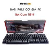 Bàn phím cơ 104 phím Bencom R818 dành cho văn phòng, chơi game chuyên dụng, hoạt động êm ái, kết nối USB 2.0