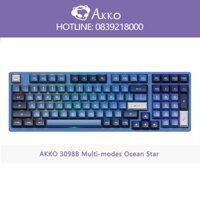 Bàn phím cơ AKKO 3098B Multi-modes Ocean Star (Bluetooth 5.0 / Wireless 2.4Ghz / Hotswap / Foam tiêu âm / AKKO CS sw)