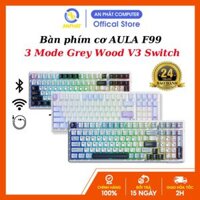 Bàn phím cơ AULA F99 3 Mode Starry Cloud Grey Wood V3 switch - Bảo hành 24 tháng