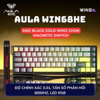 BÀN PHÍM CƠ AULA WIN68HE MAX BLACK GOLD WING CHUN MAGNETIC SWITCH