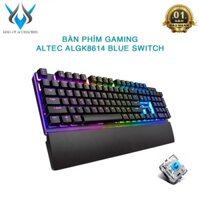 Bàn phím cơ Blue Switch ALTEC LANSING ALGK8614 tích hợp 20 kiểu led và 3 cụm led game - kèm đế kê tay (Đen)