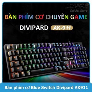 Bàn phím cơ Blue Switch Divipard AK911 - đèn led 7 màu
