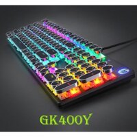Bàn phím cơ blue switch HP GK 400Y phím tròn màu trắng bạc -hơn 20 chế độ led tùy chỉnh (trắng bạc)