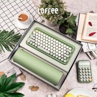 Bàn phím cơ Bluetooth Lofree chính hãng màu xanh ngọc+chuột Bluetooth (tặng đệm kê tay+tấm lót bàn phím)