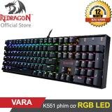 Bàn phím cơ cao cấp game thủ REDRAGON Vara K551 RGB