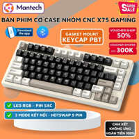 Bàn Phím Cơ Case Nhôm CNC Không Dây Attack Shark X75 PRO LED RGB Hotswap 5 Pin Mạch Xuôi - PBT
