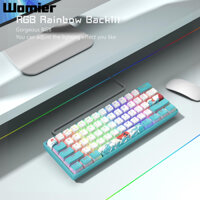 Bàn Phím Cơ Chơi Game Chống Nước RGB WK61 60% Cho Windows Laptop Máy Tính Bảng Android