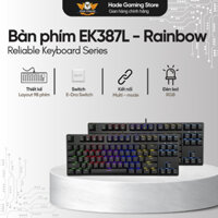 Bàn Phím Cơ Có Dây E-DRA EK387L - Rainbows Layout 87 Phím LED RGB, Kết Nối USB Type C, Bảo Hành 24 Tháng HADEGAMING