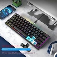 Bàn phím cơ có dây phím K61, trục xanh RGB trò chơi thể thao điện tử dạ quang máy tính xách tay Type-C bán buôn xuyên biên giới