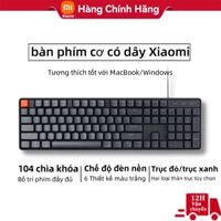 Bàn phím cơ có dây Xiaomi Công tắc xanh đỏ 104 phím Chơi game Thiết kế tiện dụng Chế độ đèn nền LED