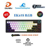 Bàn phím cơ DareU EK65s White Black (2 Sides RGB Strip/ Keycap PBT Double-shot)