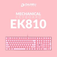 Bàn phím cơ DAREU EK810 Full Size - Black Pink - Blue Red Brown Switch - Hàng chính hãng  - Màu Hồng - Red - Không tiếng êm