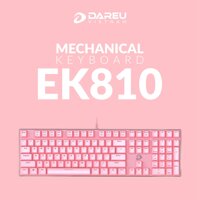 Bàn phím cơ DAREU EK810 Full Size - Black Pink - Blue Red Brown Switch - Hàng chính hãng  - Màu Hồng - Red - Không tiếng êm