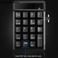 Bàn phím có dây không dây URKIBESOTA, Bàn phím số USB Bluetooth 2.4GHz, Bộ thu Numpad Phím nổi Kế toán máy tính xách tay PC 19 phím Số Pad