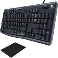 Bàn phím có dây Logitech K200 và tặng Miếng lót chuột - Hãng Phân phối chính thức