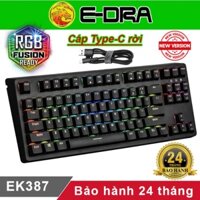 Bàn phím cơ E-Dra EK387 Red Blue  Brown Switch - Hàng chính hãng