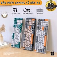 Bàn phím cơ Full size K3 red switch, Gaming 10 chế độ led - Bảo hành 1 năm
