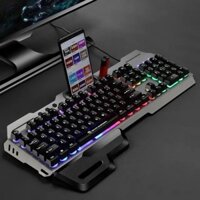 Bàn phím cơ gaming Battleship GK70 led RGB chơi game, văn phòng, có giá đỡ điện thoại.