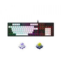 Bàn Phím Cơ Gaming DAREU EK104 White Black (2 Sides RGB Strip, Multi-Led, PBT Double Shot OEM Profile, DareU Dream/Firefly Switch)