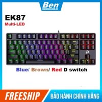 Bàn phím cơ Gaming DAREU EK87 - Black (MULTI-LED, Blue/ Brown/ Red D switch)