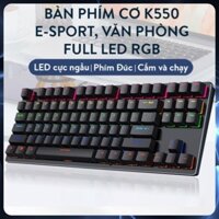 Bàn Phím Cơ Gaming K550 Blue Switch 10 Chế Độ LED Màu Cực Đẹp Chơi Mọi Tựa Game Trên Máy Tính Laptop PC