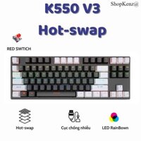 Bàn phím cơ Gaming K550 Ziyou V3 Red Switch - Có Hot-swap TKL 87 phím , LED Rainbow , chống nước