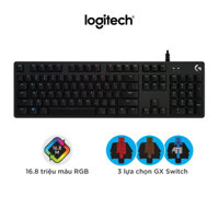 Bàn phím cơ gaming Logitech G512 GX RGB - 3 loại phím cơ GX Switch, cổng USB 2.0