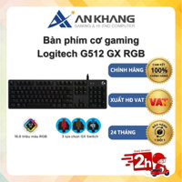 Bàn phím cơ gaming Logitech G512 GX RGB - 3 loại phím cơ GX Switch, cổng USB 2.0 - Chính hãng Bảo hành 24 Tháng