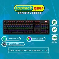 Bàn Phím Cơ Gaming RAPOO V500PRO-V2 Led RGB Cover Từ Tính Tháo Rời - Chính Hãng BH 2 Năm Lỗi Đổi Mới