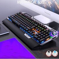 Bàn phím cơ K100 hàng chuẩn cơ LED full chế độ, TẶNG đế kê tay như hình ảnh, phím tạch tạch blueswitch BH 6 THÁNG
