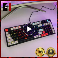 Bàn Phím Cơ Keycap Xuyên Led Gaming T-WOLF T50 Led Rgb Bàn Phím Máy Tính Có Nút Chỉnh Âm Lượng