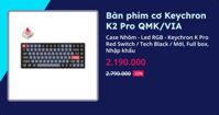 Bàn phím cơ Keychron K2 Pro QMK/VIA (Case Nhôm - Led RGB - Keychron K Pro Red Switch - Tech Black - Mới, Full box, Nhập khẩu)