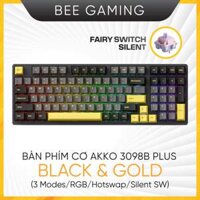 Bàn phím cơ không dây AKKO 3098B Black Gold (Multi-modes / RGB / Hotswap / Fairy – Silent switch)